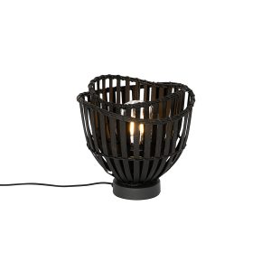 Orientálna stolná lampa čierny bambus - Pua