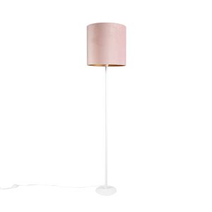 Romantická stojaca lampa biela s ružovým odtieňom 40 cm - Simplo
