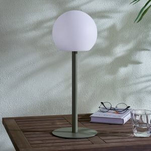 Vonkajšia stolová lampa Lindby Eleia LED, dobíjateľná batéria