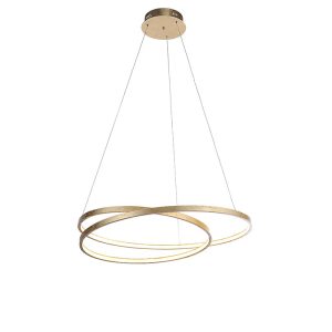 Dizajnová závesná lampa zlatá 72 cm vrátane LED stmievateľná - Rowan