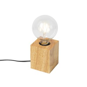Vidiecka stolná lampa drevo prírodná - Bloc