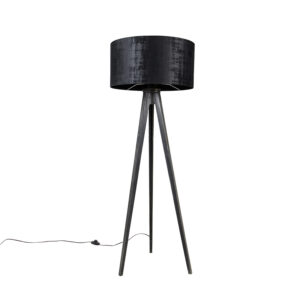 Stojacia lampa statív čierny s tienidlom čierny 50 cm – Tripod Classic