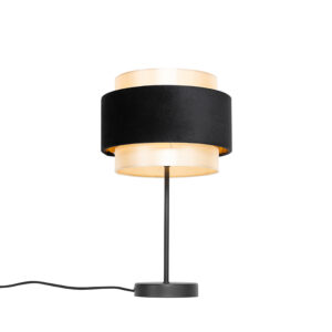 Moderná stolná lampa čierna so zlatou – Elif