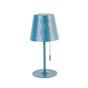 Vonkajšia stolná lampa modrá vrátane LED 3-stupňovej stmievateľnej nabíjateľnej a solárnej - Ferre