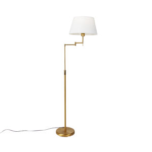 Inteligentná stojaca lampa bronzová s bielym tienidlom vrátane Wifi A60 – Ladas Deluxe