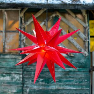 18-cípa XL plastová hviezda do exteriéru – červená