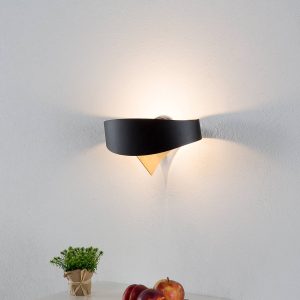Čierno-zlaté dizajnové nástenné svietidlo Scudo LED