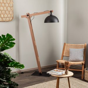 Envostar Stort stojacia lampa s dreveným sútyčím