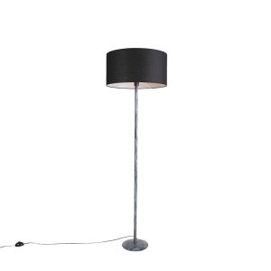 Stojacia lampa sivá s čiernym tienidlom 50 cm - Simplo