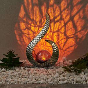 Lindby Yonca LED solárne dekoratívne svetlo 27,5 cm meď