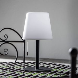 Lindby Ragnaris LED vonkajšia stolová lampa dobíjateľná USB RGB