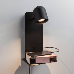 Paulmann Malena USB bodové svetlá polička čierna