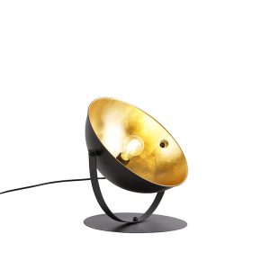 Priemyselná stolová lampa čierna so zlatom nastaviteľná 39