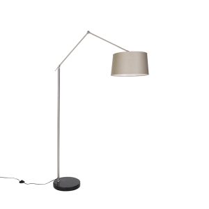 Moderná stojaca oceľová lampa s tienidlom šedohnedá 45 cm - Editor