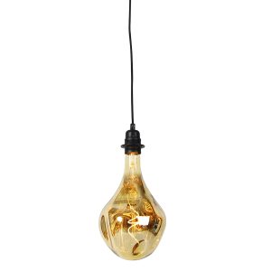 Závesná lampa čierna stmievateľná vrátane LED zrkadla zlatá stmievateľná – Cava Luxe