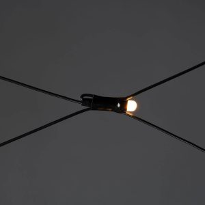 Vonkajšia svetelná sieť LED, 3×3 m, farba svetla jantárová