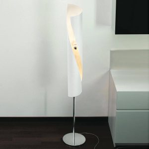Knikerboker Hué – dizajnová stojacia lampa v bielej farbe