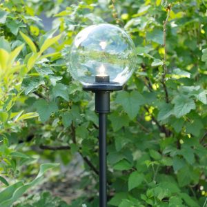 Záhradné 24 LED svetlo na cestu Sphere s guľovým tienidlom