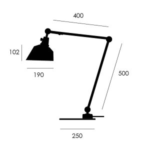 stolová lampa midgard modular TYP 551 čierna 70 cm