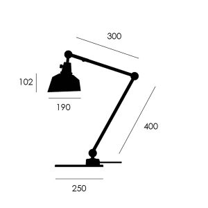 stolová lampa midgard modular TYP 551 čierna 60 cm