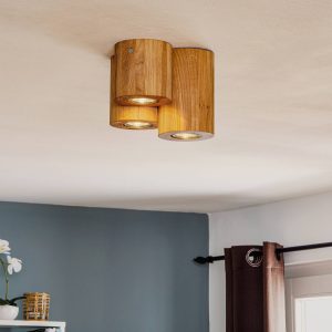 Stropné svietidlo Wooddream 3-svetelné dubové
