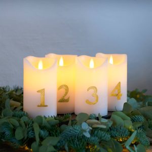 LED sviečka Sara Advent 4ks výška 12