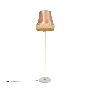 Retro stojaca lampa mosadz s odtieňom Granny zlatá 45 cm – Kaso