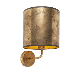 Vintage nástenné svietidlo zlaté s odtieňom bronzového zamatu - matné