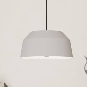 Závesné svietidlo Contrisa v sivej farbe, jedno svetlo, Ø 38 cm
