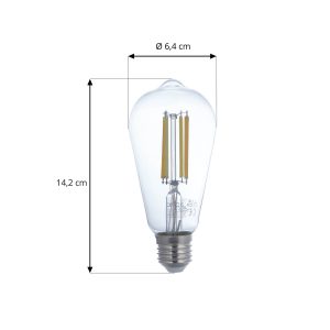 Prios Smart LED žiarovka číra E27 ST64 7W Tuya WLAN CCT