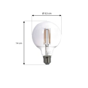Prios Smart LED žiarovka E27 dymová sivá 4,9 W Tuya WLAN