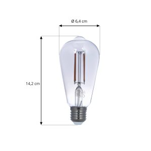 Prios Smart LED žiarovka E27 ST64 dymovo sivá 4,9W Tuya WLAN