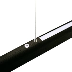 HerzBlut Arco LED závesná lampa jaseň dub drevené uhlie 130cm