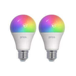 Prios Smart LED, 2, E27, A60, 9W, RGBW, CCT, matný, Tuya