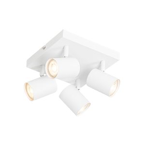 Moderné stropné svietidlo biele 4-svetlové nastaviteľné štvorcové - Jeana