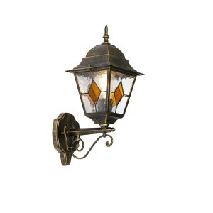 Vintage vonkajšia nástenná lampa starožitná zlatá - Antigua Up