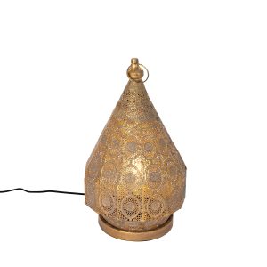 Orientálna stolná lampa zlatá 26 cm – Mauglí