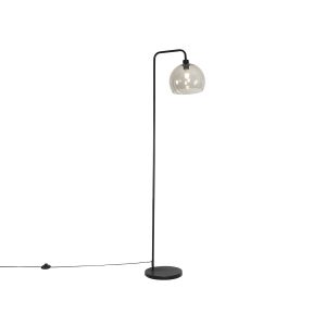 Inteligentná stojaca lampa čierna s dymovým sklom vrátane WiFi A60 - Maly