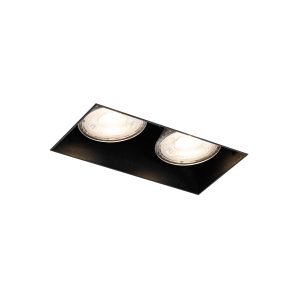 Moderné zápustné bodové svietidlo čierne GU10 bez orezania 2-svetlo - Oneon