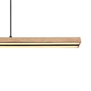 Závesné svietidlo Doro LED, dĺžka 101,5 cm, dub, drevo