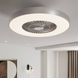 Starluna Orligo stropný LED ventilátor, striebro