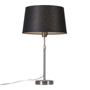 Stolová lampa oceľová s tienidlom čierna 35 cm nastaviteľná – Parte