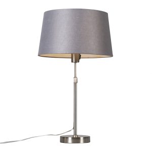Stolová lampa oceľová s tienidlom sivá 35 cm nastaviteľná – Parte
