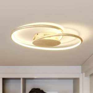 Lindby LED stropné svietidlo Joline, zlatá farba, 45 cm, kov