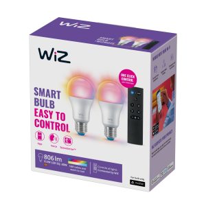 WiZ A60 LED matná WiFi E27 8,5W RGBW Diaľkové ovládanie sada 2 ks