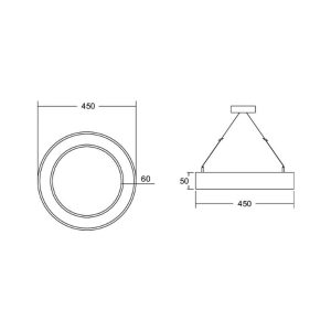 BRUMBERG Biro Circle Ring5 direct 45 cm, CA, CCT, čierna