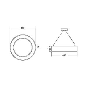 BRUMBERG Biro Circle Ring10, priamy, Ø 45 cm, CA, CCT, biely
