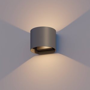 Vonkajšie nástenné svietidlo Calex LED Oval, hore/dole, výška 10 cm,