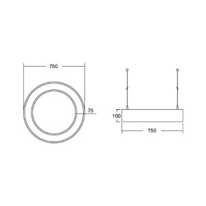 BRUMBERG Biro Circle Ring direct 75cm 50W on/off čierna 840