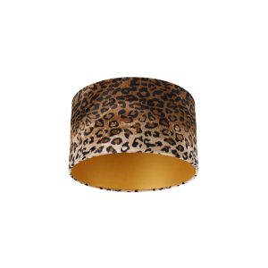 Velúrové tienidlo s leopardím dizajnom vo vnútri 35/35/20 zlata